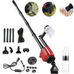Kit de Sifón Limpiador de Grava para Acuarios, Herramienta de Limpieza Automática 6 en 1 para Peceras, Aspiradora Eléctrica Extraíble para Cambio de Agua/Eliminación de Detritos/Lavado de Arena