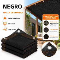 Malla de Sombra HDPE 40%-95% Anti-UV, Tela de Protección Solar para Jardín e Invernadero, Cubierta para Plantas, Malla de Bloqueo Solar para Exteriores