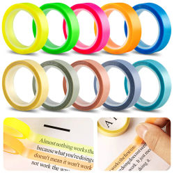 5 rollos/10 rollos de cinta adhesiva de lectura resaltador Morandi, cinta de índice resaltador fluorescente, notas de índice de carpetas de archivos
