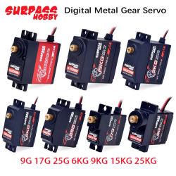 Nuevo mecanismo Servo Digital Override Hobby 9G/17/25G 6KG 9KG 15KG 20KG Micro Servo de engranaje de Metal para 1/8 1/10 RC avión Robot planeador
