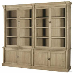 Muebles de Madera Maciza Antiguos Europeos Personalizados para Sala de Estar con Vitrina