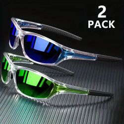 2 pares de gafas de sol polarizadas deportivas para hombre, gafas de sol ligeras con visión nocturna para hombre, gafas de sol con espejo para ciclismo, conducción, pesca