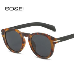 SO & EI gafas de sol polarizadas redondas para hombre, gafas de sol de marca Vintage de diseñador UV400, gafas de sol con remaches de tendencia para mujer