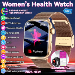 2025 nuevas mujeres hombres AI reloj de diagnóstico inteligente HRV + PPG presión arterial Monitor de ritmo cardíaco salud IP68 NFC moda deportes Smartwatchs