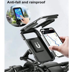 Soporte Impermeable para Teléfono de Motocicleta - Soporte Universal para GPS de Bicicleta 360 ° Soporte Giratorio Ajustable para Teléfono de Motocicleta - Apto para iPhone