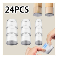 24 protectores de patas de silla para el suelo, almohadillas de silicona y fieltro, deslizadores para muebles, a prueba de arañazos y sin ruido, movimiento fácil y suave