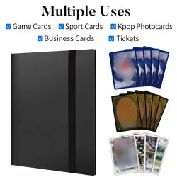 Carpeta para tarjetas de 1 pieza, 160/360/480 ranuras, libro organizador de tarjetas coleccionables con cubierta de PP, carpeta duradera de carga lateral para tarjetas con tarjetas de juego