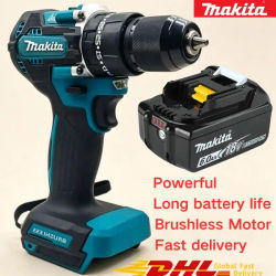 Batería Makita 18V 6.0Ah 100% Original, Alta Capacidad, Taladro Eléctrico, Motor sin Escobillas DDF487, Cargador de Batería, Envío Rápido