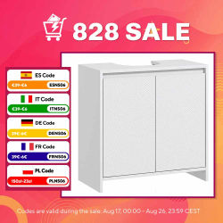 HOMCOM Mueble Bajo Lavabo con Estante Anti-vuelco 60x30x60 cm Blanco