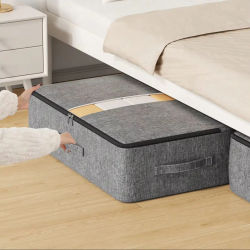 Bolsa de Almacenamiento Debajo de la Cama, con Ventana Transparente, Asa Incluida, Ideal para Ropa, Mantas, Colocación Debajo de la Cama, Armario, Guardarropa
