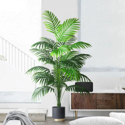 Palmera Artificial Grande de 68-113 cm, Plantas Tropicales Artificiales, Hojas de Palma de Plástico Verde, Rama Grande de Monstera para Decoración del Hogar y Jardín