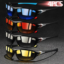 4 Uds moda Vintage pesca ciclismo deportes gafas de sol hombres mujeres correr montañismo deporte hombre gafas de sol UV400 gafas