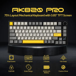 Ajazz AK820/AK820Pro Teclado mecánico para juegos Bluetooth 5,1/teclado personalizado inalámbrico/con cable con botón sellado de intercambio de calor