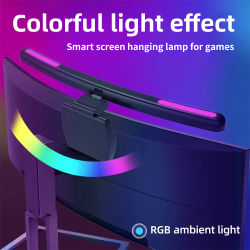 Luces colgantes de pantalla de atenuación continua USB, barra de luz de Monitor de pantalla curva, atmósfera de fondo RGB, lámpara de escritorio, barra de luz de Monitor
