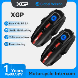 Intercomunicador para Casco de Motocicleta XPG con Bluetooth 5.4, Manos Libres, Resistente al Agua IP67, Compartir Música para 2 Motociclistas, Auriculares de 1000M