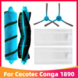 Cepillo de rodillo lateral para aspiradora robótica Cecotec Conga 1890, accesorios de repuesto para mopa, filtro Hepa