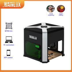 Wainlux-impresora de grabado láser K6, máquina de corte Portátil con Bluetooth, 80x80mm, CNC, compatible con madera y plástico