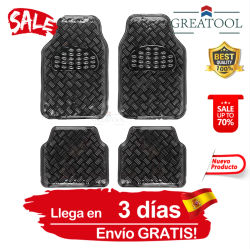 Alfombrillas Antideslizante Coche,Alfombra de Goma y Aluminio Universal Suelo del Coche,Impermeables Accesorios para Pies TOYOTA