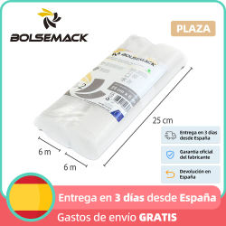 Rollos de bolsas gofradas para envasado al vacío alimentario (25 cm x 6 metros) (2 uds.) Para todo