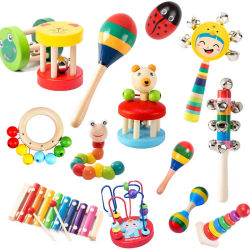 Sonajeros madera Montessori para juguete bebe desarrollo parabebes 6 a 12 meses juego sensorial con