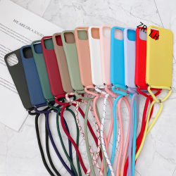 Funda con correa para teléfono móvil carcasa con cordón para iPhone 14 13 12 11 Pro XS MAX 6