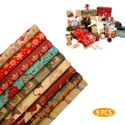 9 hojas de papel de envolver regalos de Navidad papel de regalo de Navidad para decoración de