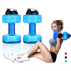 Botella deportiva con mancuernas de agua botella de gran capacidad para gimnasio correr Fitness