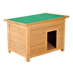 PawHut Caseta para Perro 85 x 58 x 58cm Madera Impermeable con Tejado Verde Abatible y 4 Pies