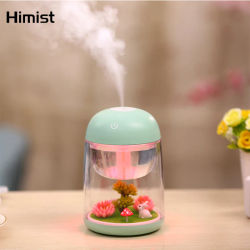 Mini humidificador de niebla portátil difusor purificador de aire con micropaisaje transparente