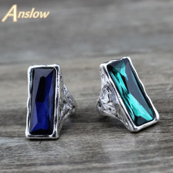 Anslow-Anillo de boda de cristal cuadrado grande Vintage para mujer accesorios de joyería