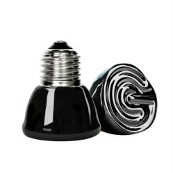 Lámpara calefactora infrarroja para mascotas Bombilla de cerámica negra E27 de 220v para criadero