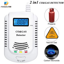 Detector de Gas 2 en 1 alarma de Gas Natural/metano/propano/CO para el hogar enchufable Detector