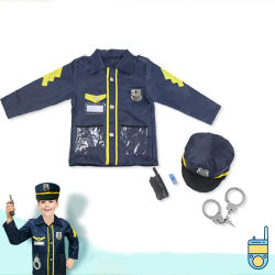 Juego de rol de oficial de policía para niños disfraz de Purim para 3 4 5 6 y 7 años