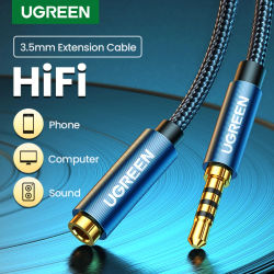 UGREEN-Cable de extensión macho a hembra para auriculares adaptador de Audio estéreo 3 5 con