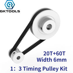 GKTOOLS-polea de correa de distribución GT2 60 dientes 20 dientes reducción 3:1/1:3 accesorios