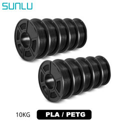 SUNLU-filamento de impresora 3D PLA 10KG PETG 1 kg/rollo 1 75 MM ± 0 02 MM línea de filamento