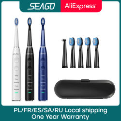 SEAGO-cepillo de dientes eléctrico sónico para adulto dispositivo resistente al agua recargable