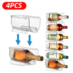 Soporte Universal para botellas de vino organizador de botellas de bebidas apilable caja de