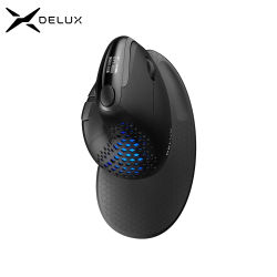 Delux-ratón Vertical M618XSD Seeker ergonómico con pantalla OLED 4000DPI recargable 1000mA