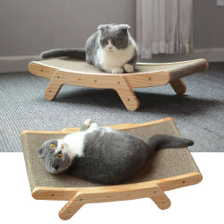 Rascador de Madera Desmontable para Gatos Juguete de Garra de Molienda 3 en 1 Tablero para