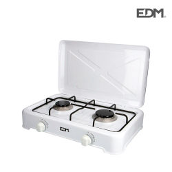 COCINA DE GAS - ESMALTADA - 2 FUEGOS - EDM COCINA DE GAS BUTANO COCINA PORTÁTIL PICNIC CAMPING