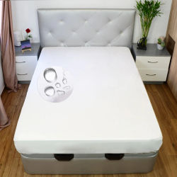 HTE Protector de colchón Blanco Impermeable Para cama 90/105/135/150cm Funda colchón con Esquinas