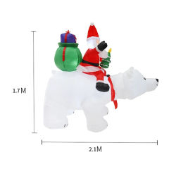 Надувной Санта-Клаус для езды на Полярном медведе, Рождественская надувная игрушка, кукла для дома, улицы, сада, Рождественское украшение