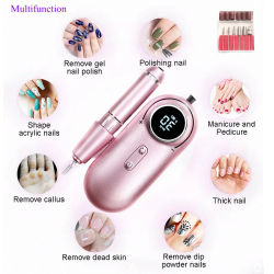 Professional Electric Nail Drill Machine Nail File Pedicure Manicure Tool Gel Polisher Portable Rechargeable Drill Pen Apparatus