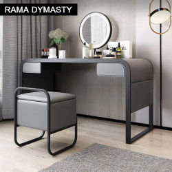 Modern minimalist bedroom dressing table LED mirror makeup table and stool combination