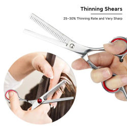 9pcs Hair Scissor 6 Inch Barber Hairdressing Cutting Professional Shear Set