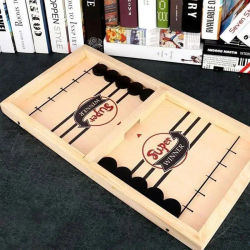 Head-to-Head Wooden Desktop Hockey Table Game for Kids and Adults Portable Hocke