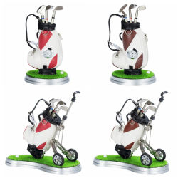 Golf Gift Golf Pen Holder Golf Desk Accessories Golf Clock Pen Holder Set