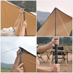 1 Set Tent Support Pole Telescopic Tarp Pole Portable Outdoor Tent Rack