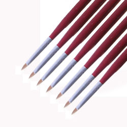 2 BQAN UV Coating Red Wood Oval Long-handled 3D Acrylic Nail Art Brush 10pcs/lot